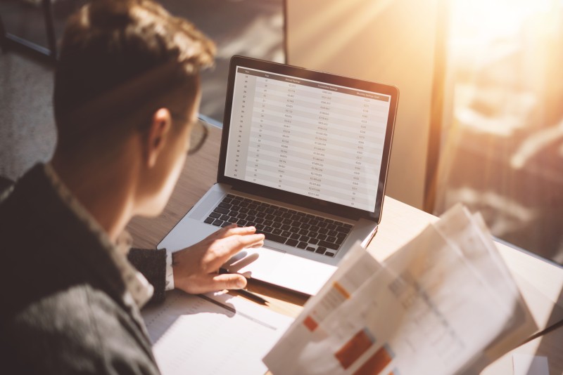 Man managing online documents