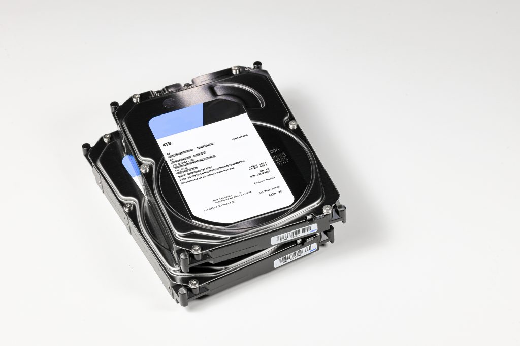 pile or stack of Hight capacity HDD, hard disk drives 3.5
