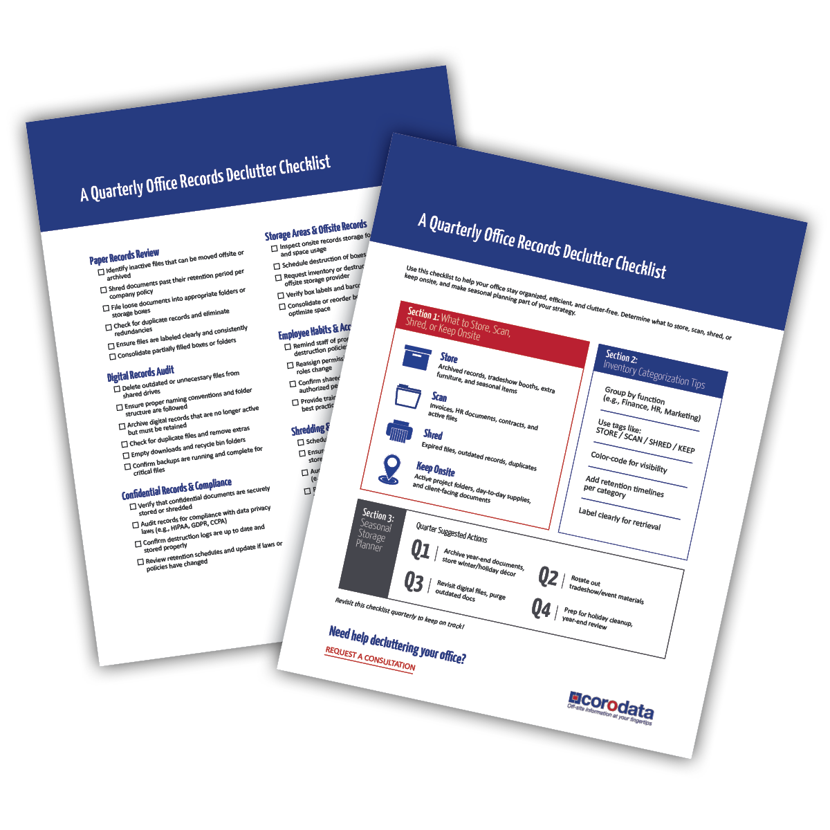 Download our free Office Records Declutter Checklist