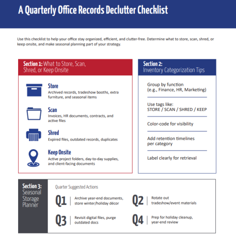 Download our free Office Records Declutter Checklist