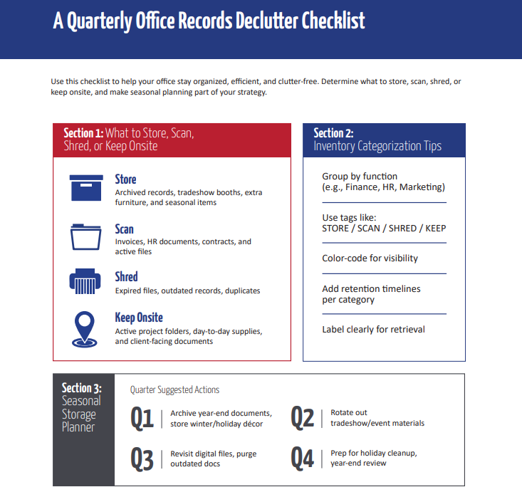 Download our free Office Records Declutter Checklist